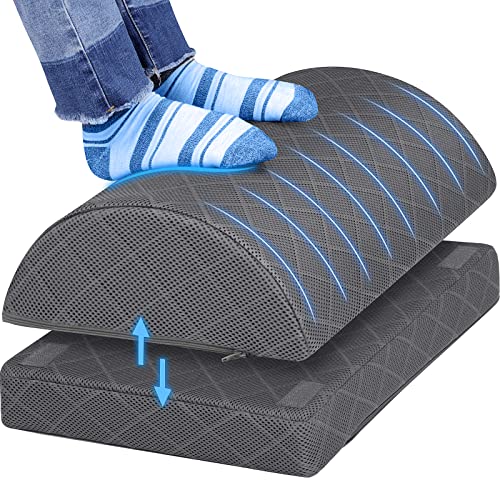 Adjustable Foot Rest for Desk and Gaming (Grey)