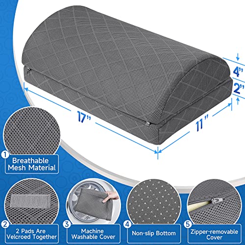Adjustable Foot Rest for Desk and Gaming (Grey)