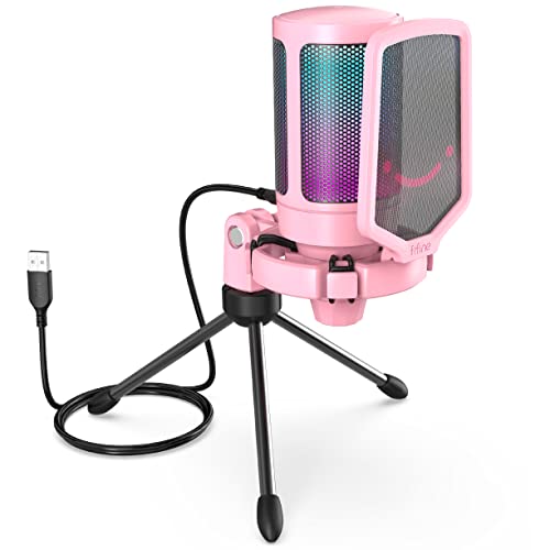 Pink Gaming PC Microphone with RGB Lights