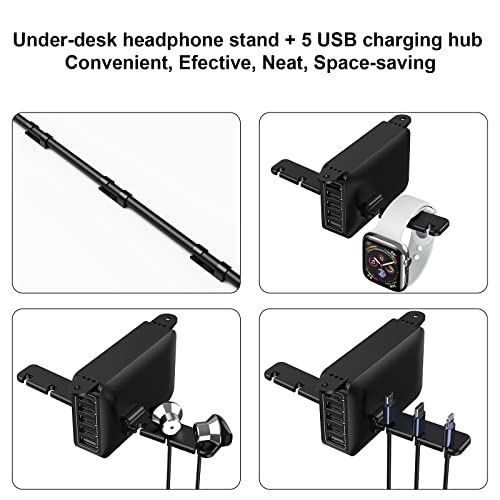 Dual Headphone Stand with Charging Station for Gamers