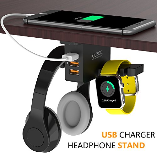 Cozoo headphone stand with USB charging station