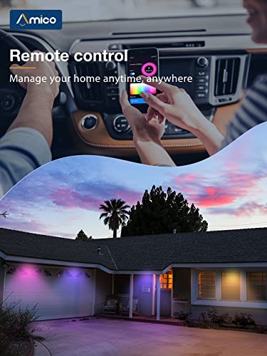 Amico 12 Pack 6 Inch Smart LED Recessed Ceiling Lighting, RGBCW Color Changing WiFi Downlight with Junction Box, Slim Canless Lights, 12W=110W 1100LM, Works with Alexa & Google Assistant, APP Control