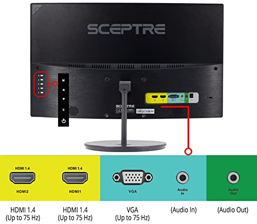 Sceptre Curved 27" FHD 1080p 75Hz LED Monitor HDMI VGA Build-In Speakers, EDGE-LESS Metal Black 2019 (C275W-1920RN)