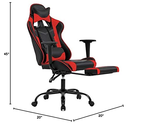 Ergonomic Racing Gaming Chair with Footrest and Support