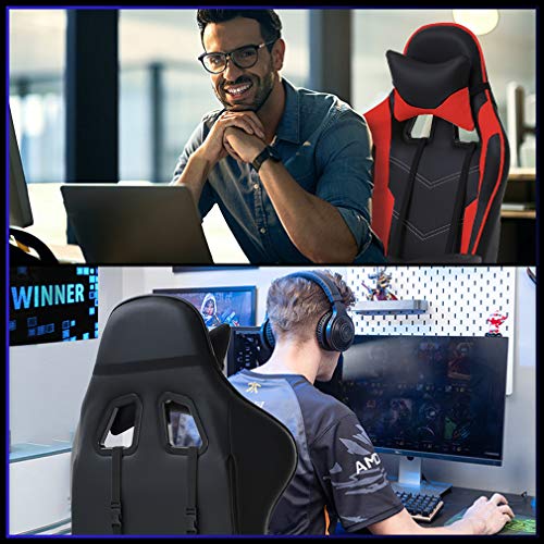 Ergonomic Racing Gaming Chair with Footrest and Support