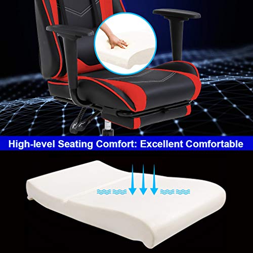 Ergonomic Racing Gaming Chair with Footrest and Support