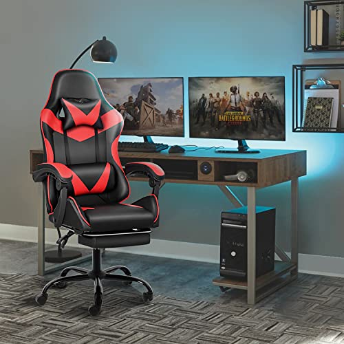 Adjustable Racing Gaming Chair with Footrest