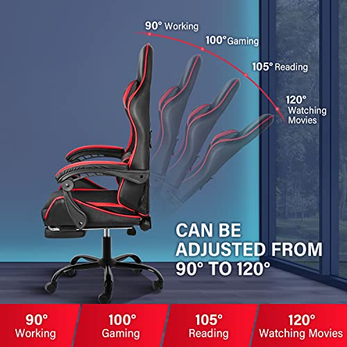 Adjustable Racing Gaming Chair with Footrest