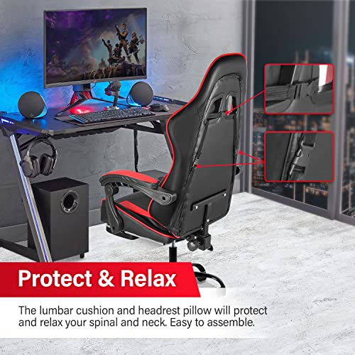 Adjustable Racing Gaming Chair with Footrest