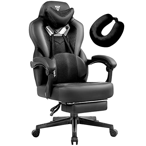 Ergonomic Reclining Gaming Chair with Footrest and Massage