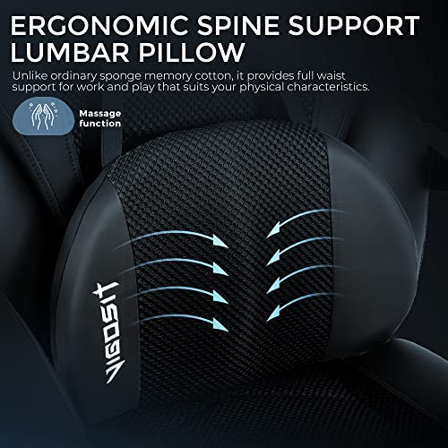 Ergonomic Reclining Gaming Chair with Footrest and Massage