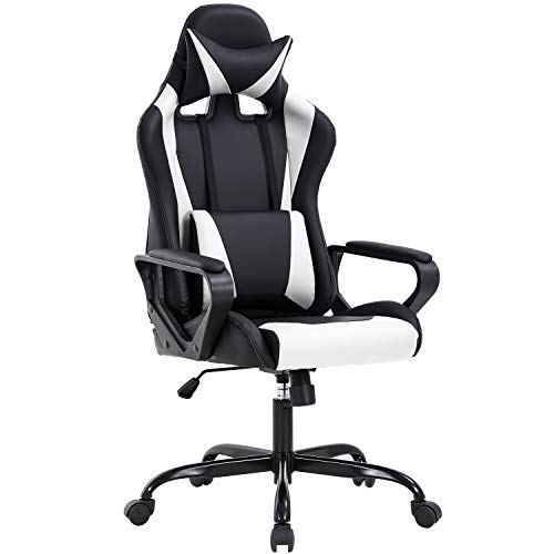 Ergonomic High-Back Racing Gaming Office Chair (White)