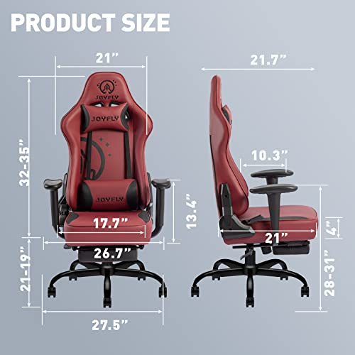Ergonomic Gaming Chair with Footrest & Lumbar Support