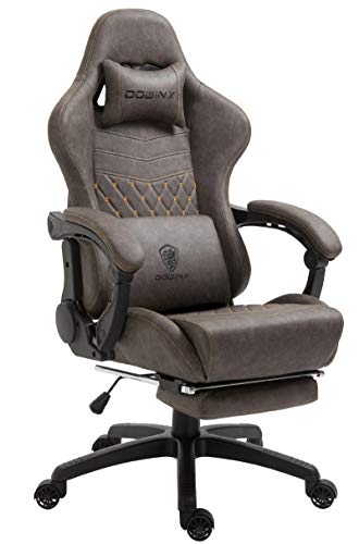 Brown Vintage Style Gaming Massage Office Chair