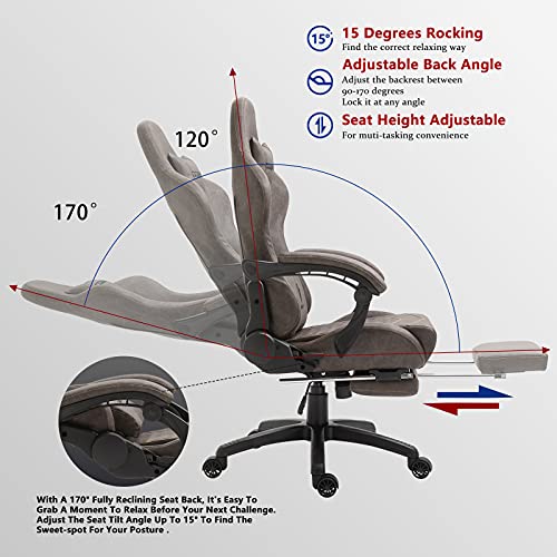 Brown Vintage Style Gaming Massage Office Chair