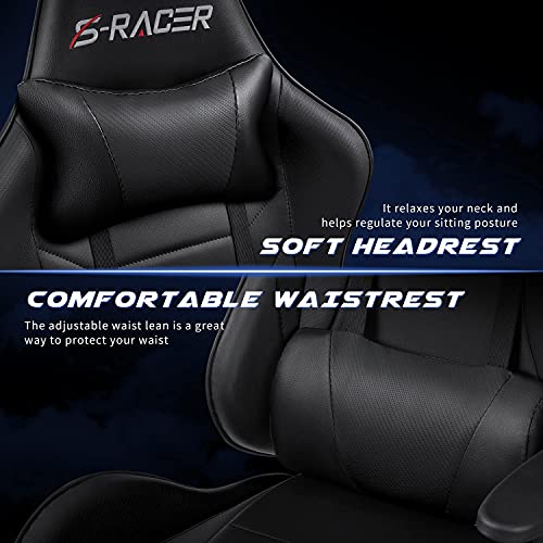 Massage Ergonomic Gaming Chair with Footrest
