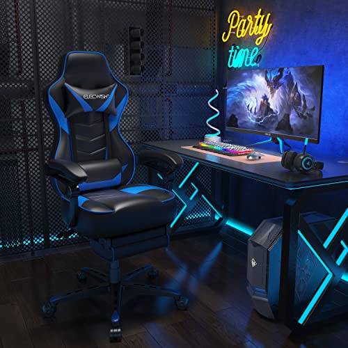 Adults' Gaming Chair with Ergonomic Design and Footrest