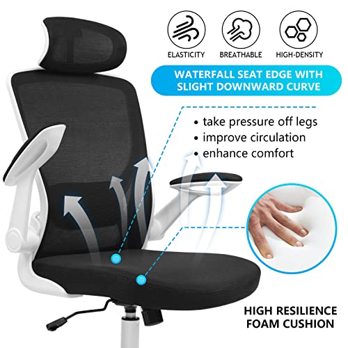 Ergonomic Mesh Office Chair with Headrest & Arms