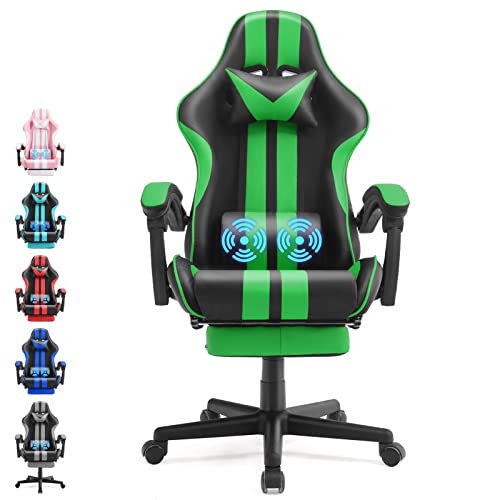 Green Racing E-Sports Gaming Chair with Adjustments