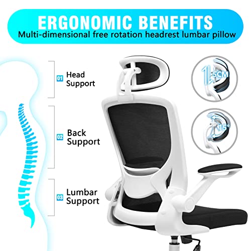 Ergonomic Mesh Office Chair with Headrest & Arms