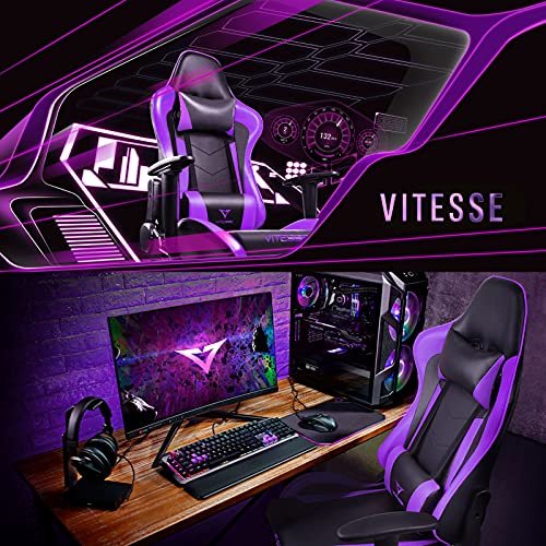 Comfortable Ergonomic Purple Gaming Chair for Teens