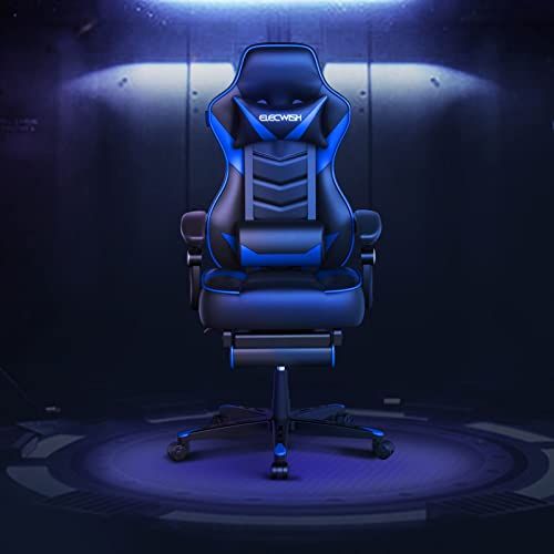Adults' Gaming Chair with Ergonomic Design and Footrest