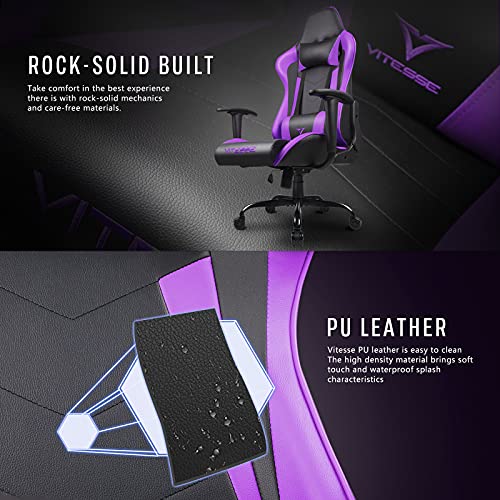 Comfortable Ergonomic Purple Gaming Chair for Teens