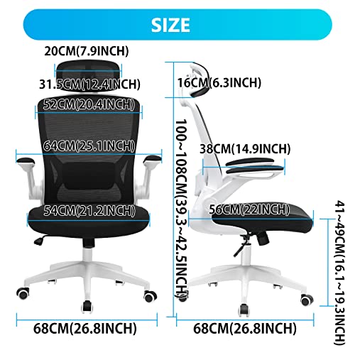 Ergonomic Mesh Office Chair with Headrest & Arms