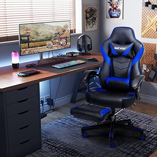 Adults' Gaming Chair with Ergonomic Design and Footrest