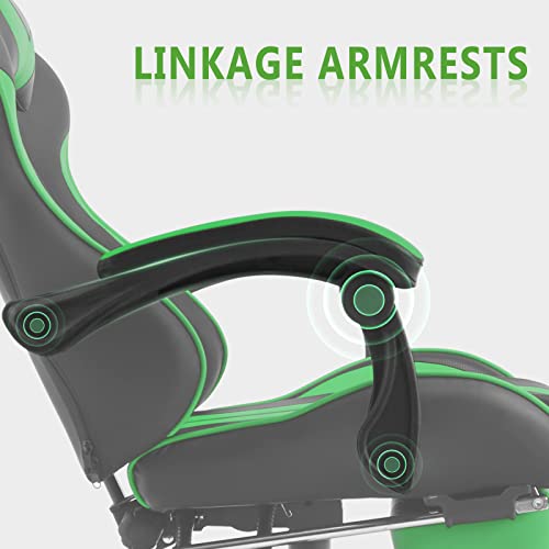 Green Racing E-Sports Gaming Chair with Adjustments