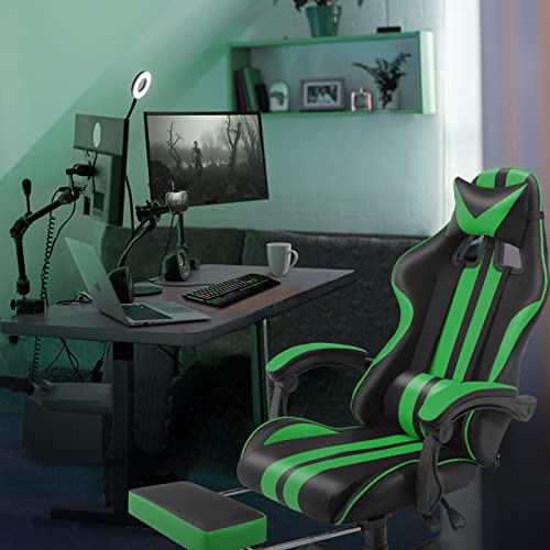 Green Racing E-Sports Gaming Chair with Adjustments