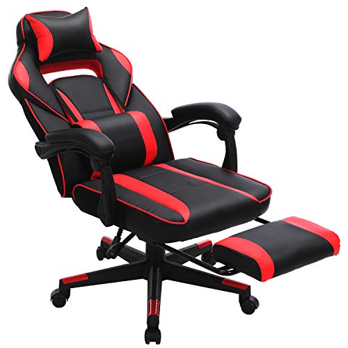 Ergonomic Gaming Chair with Footrest and Support