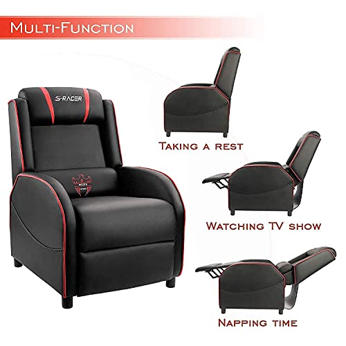 Red Homall Gaming Massage Recliner Sofa
