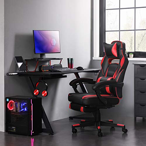 Ergonomic Gaming Chair with Footrest and Support