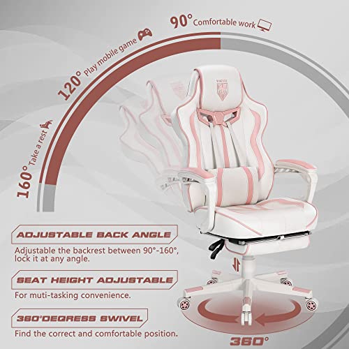 Pink Racing Style Gaming Chair for Girls