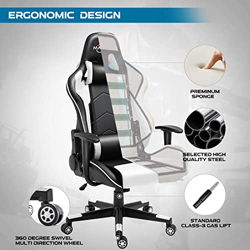 Ergonomic Racing Gamer Chair with Swivel Base