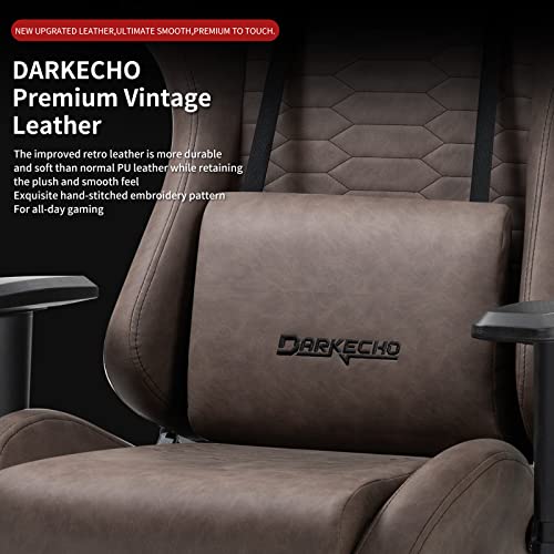 Vintage leather gaming chair with footrest