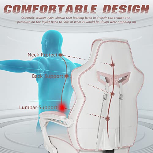 Pink Racing Style Gaming Chair for Girls