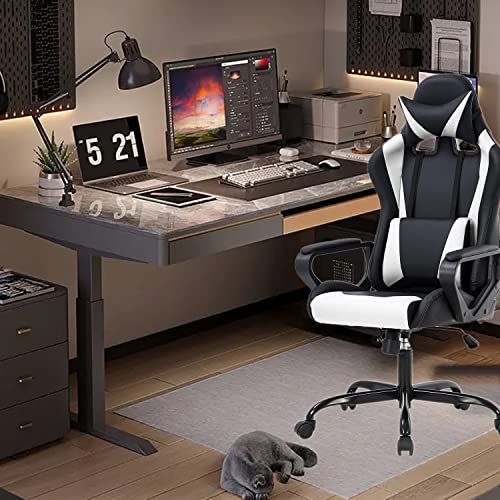 Ergonomic High-Back Gaming Chair - White