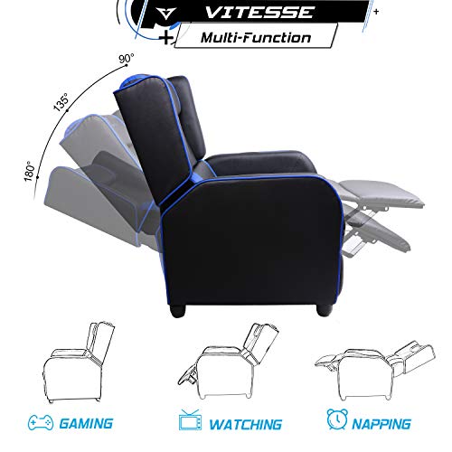 Blue Gaming Recliner Chair for Ultimate Comfort