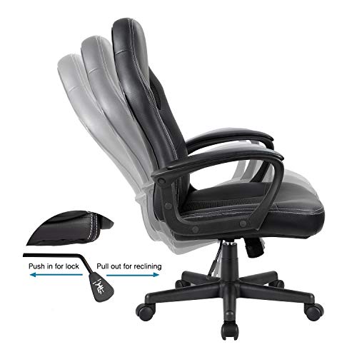 Ergonomic Black Racing Style Office Chair with Arms
