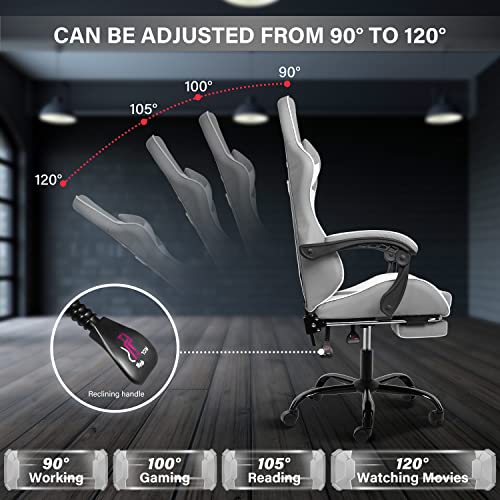 YSSOA Backrest and Seat Height Adjustable Swivel Recliner Racing Office Computer Ergonomic Video Game Chair