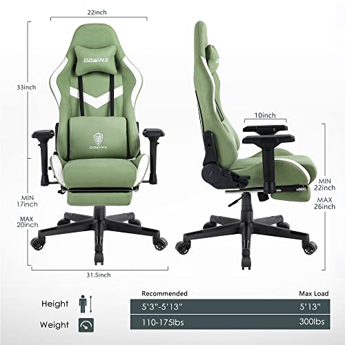 Green Ergonomic Gaming Chair with Lumbar Support
