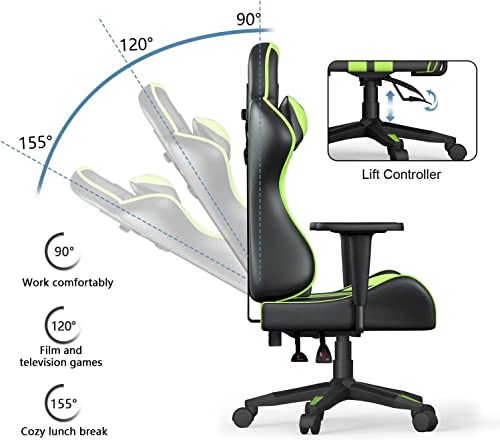 Bigzzia High Back Gaming Chair - Green