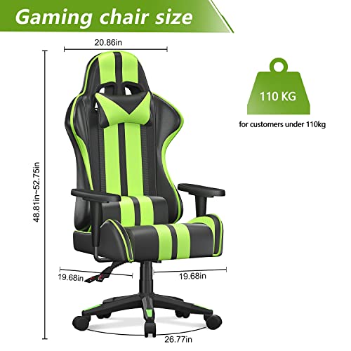 Bigzzia High Back Gaming Chair - Green