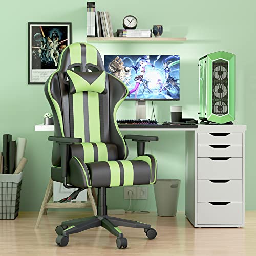 Bigzzia High Back Gaming Chair - Green