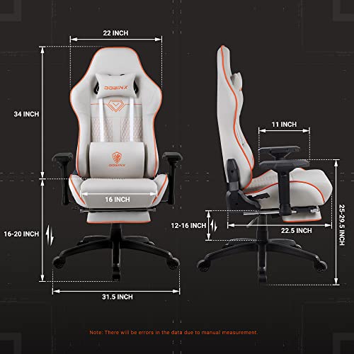 White Quilted Gaming Chair with Massage & Footrest