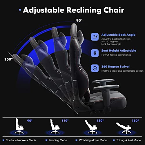 Big and Tall Gaming Chair with Footrest