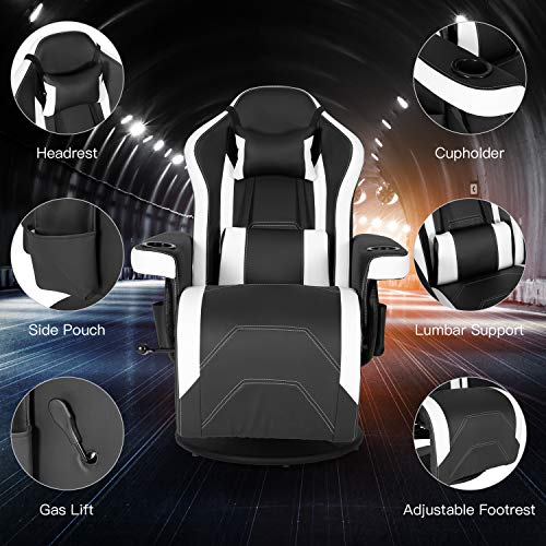 Ergonomic Video Gaming Recliner with Cupholder & Support