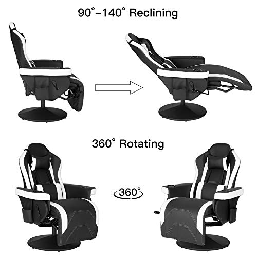 Ergonomic Video Gaming Recliner with Cupholder & Support